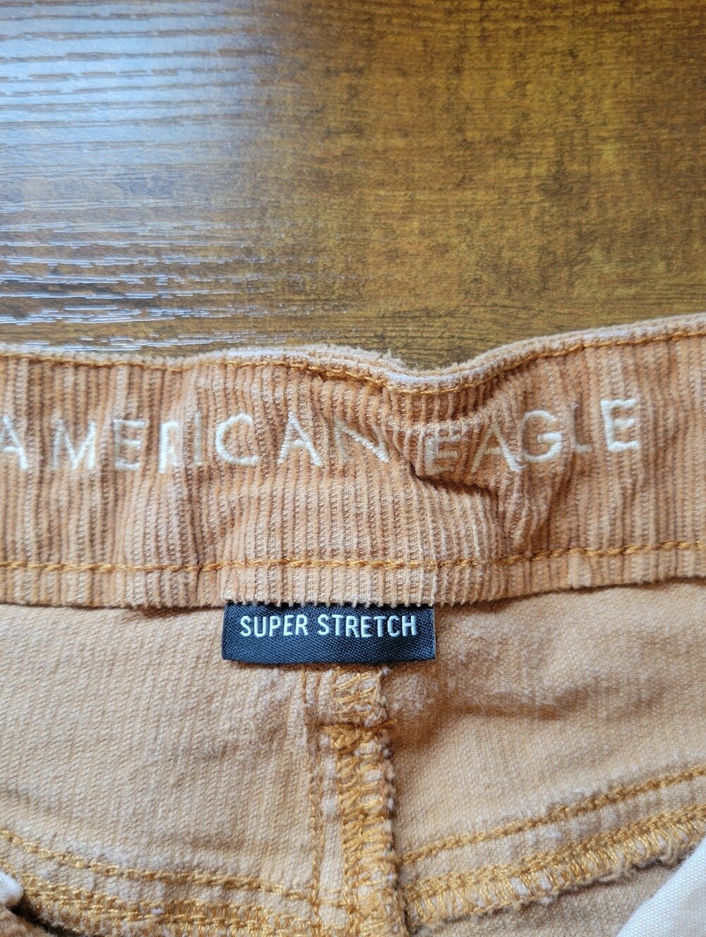 American Eagle Super Stretch Corduroy Cargo Carpenter Pants Brown Women's 4 - Picture 6 of 9